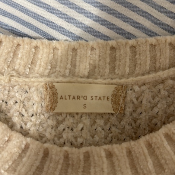 Altar’d State cream colored cropped knit sweater - Picture 3 of 3